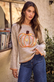 In the season- Pumpkin Floral Top