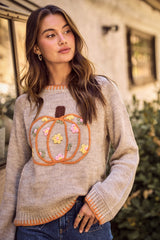 In the season- Pumpkin Floral Top