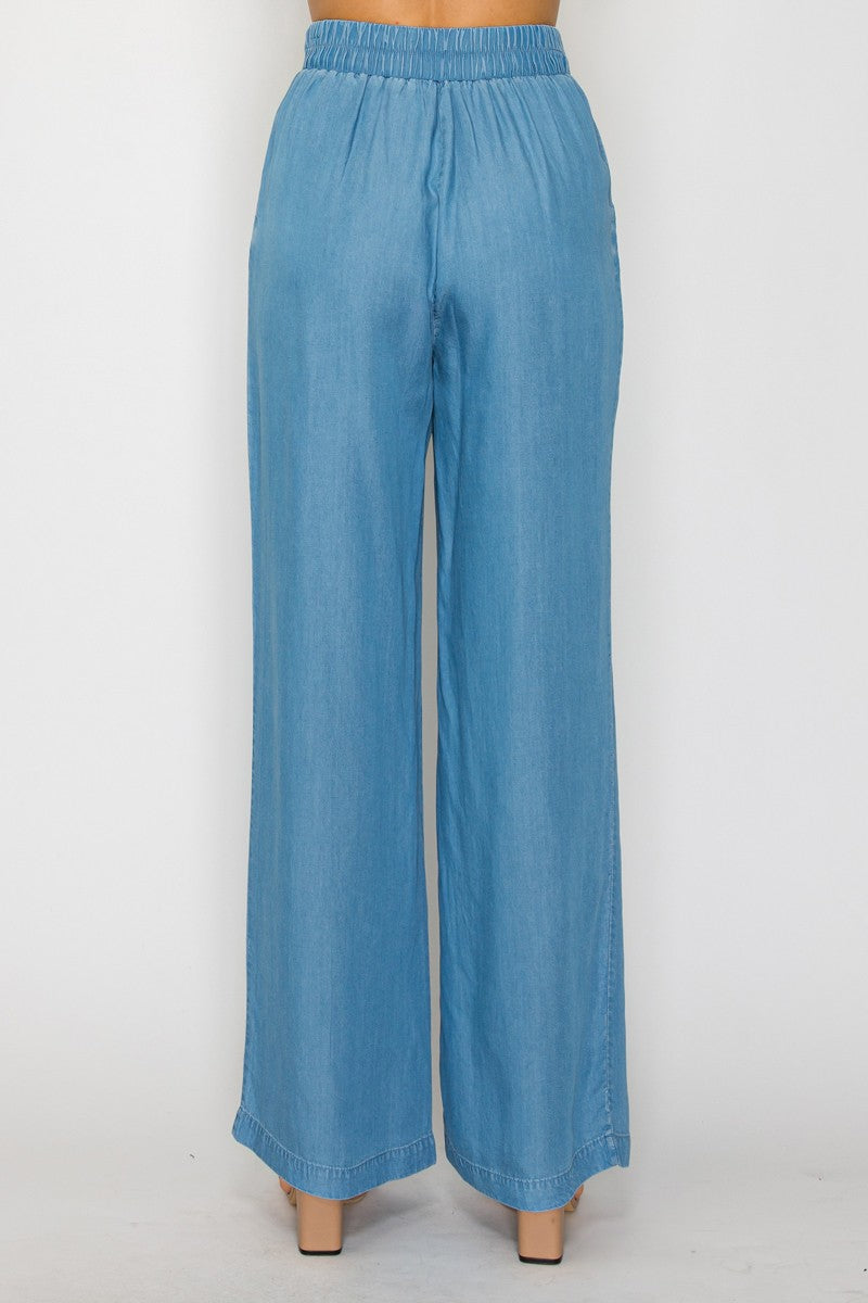 Pintuck Denim Pants