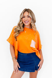Orange Mineral Washed Cotton Top