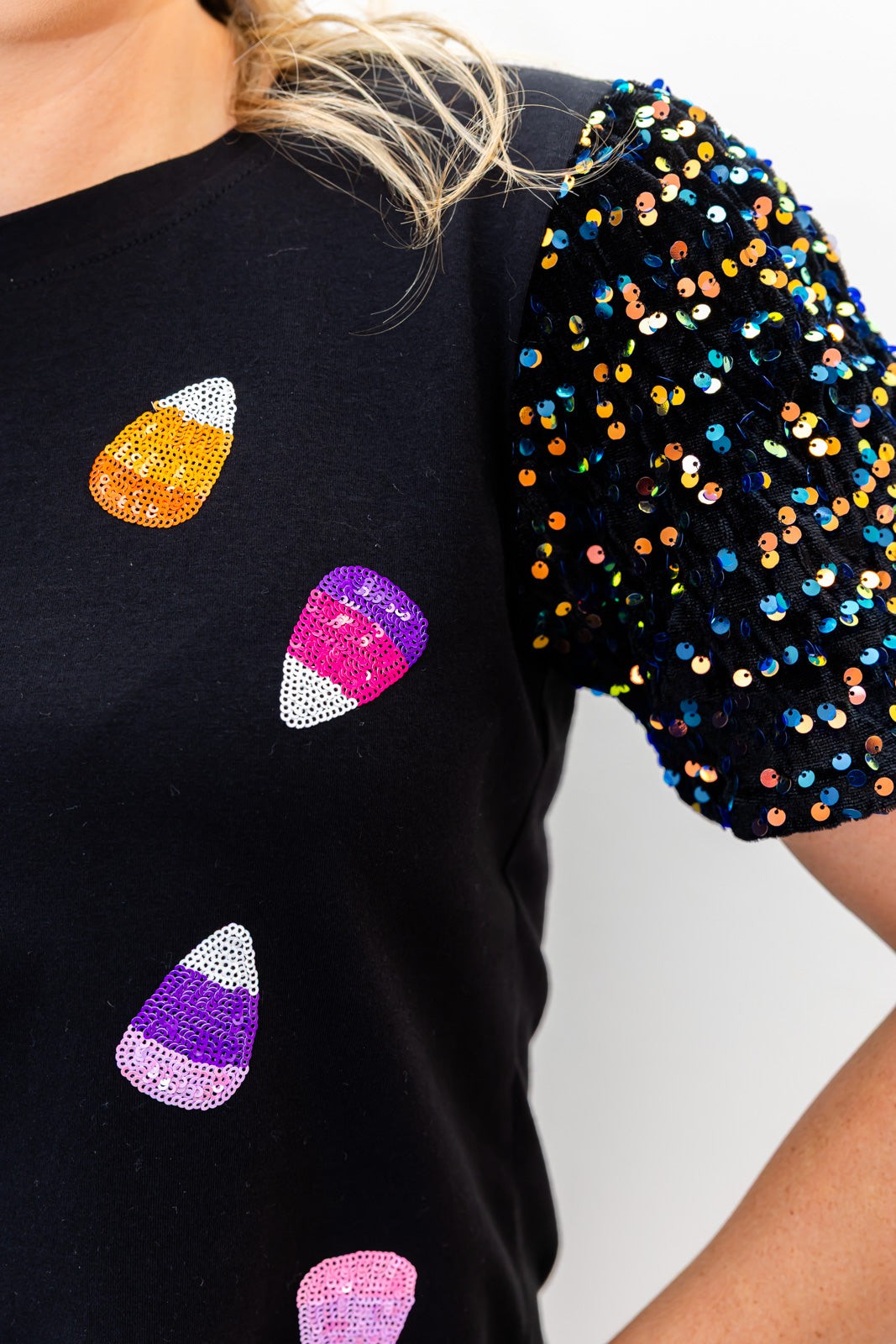 Sparkle Candy Corn Top