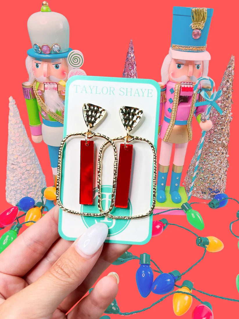 Taylor Shaye-Christmas Mirror Stick Hoops
