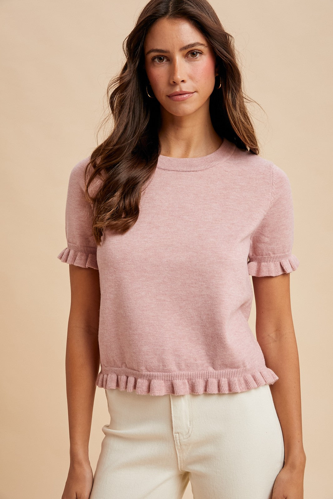 Frills- Short sleeve Sweater