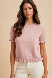 Frills- Short sleeve Sweater