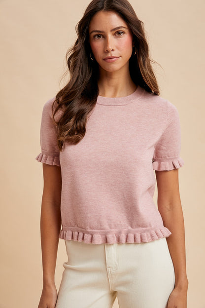 Frills- Short sleeve Sweater