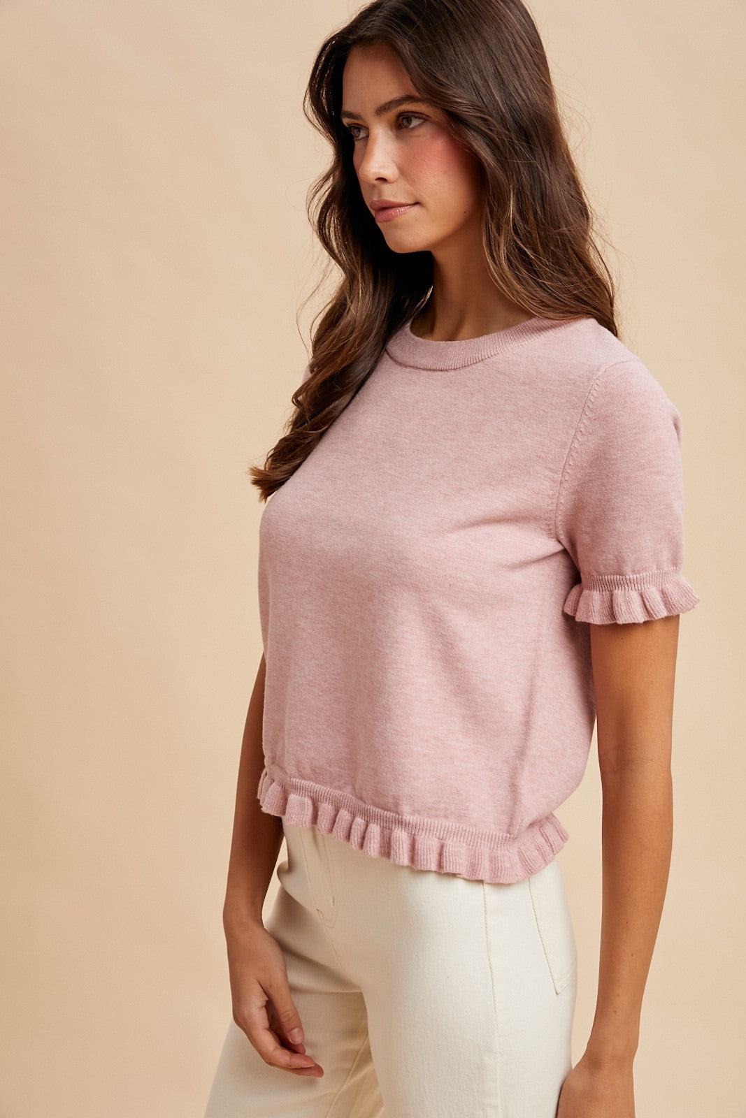 Frills- Short sleeve Sweater
