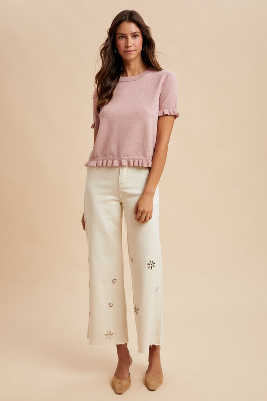 Frills- Short sleeve Sweater