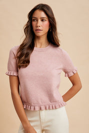 Frills- Short sleeve Sweater