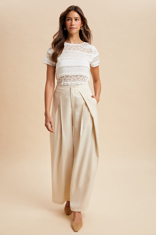Fancy- Pleated front woven pants