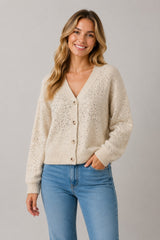Sequin Speckled V-neck Cardigan