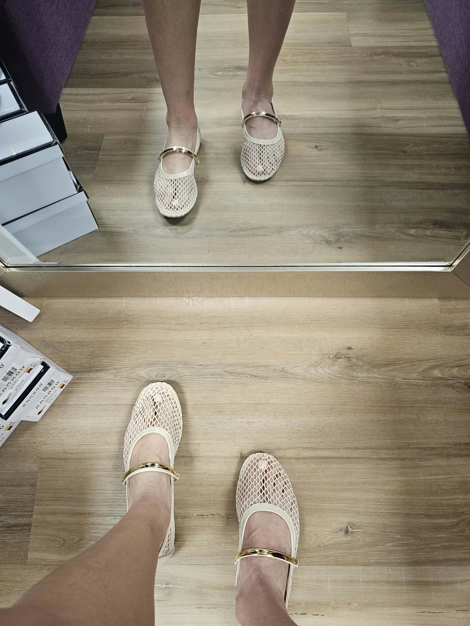 MEGHAN- MESH SANDALS W/GOLD STRAP