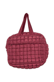 Wine Quilted Duffle Bag - FINAL SALE