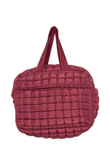 Wine Quilted Duffle Bag - FINAL SALE