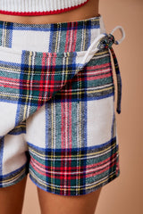 Plaid Holiday Wrap Skort