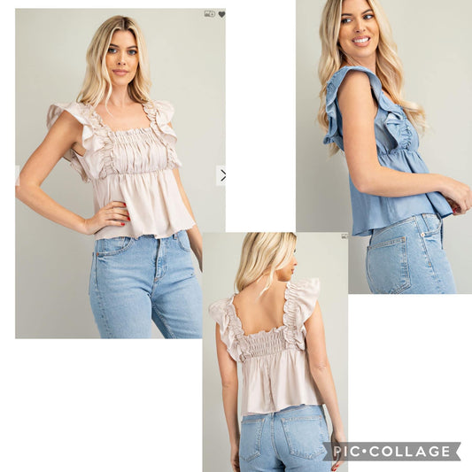 Babydoll Top - Taupe