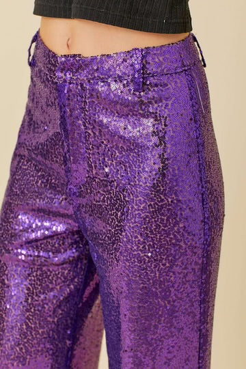 Mardi Gras Sequin Wide Leg Pants