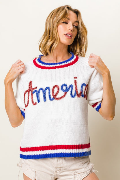 Metallic Tinsel America Top