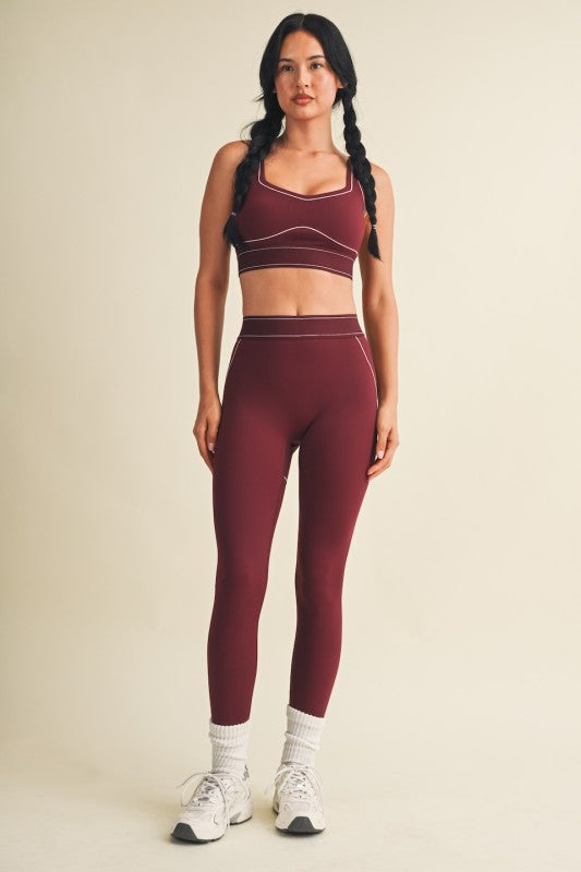 Contrast Threads Sports Bra