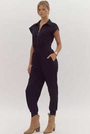 Sleeveless Drop Shoulder Jumpsuit