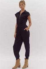Sleeveless Drop Shoulder Jumpsuit
