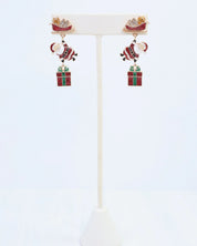 Santa on his Way Earring Red