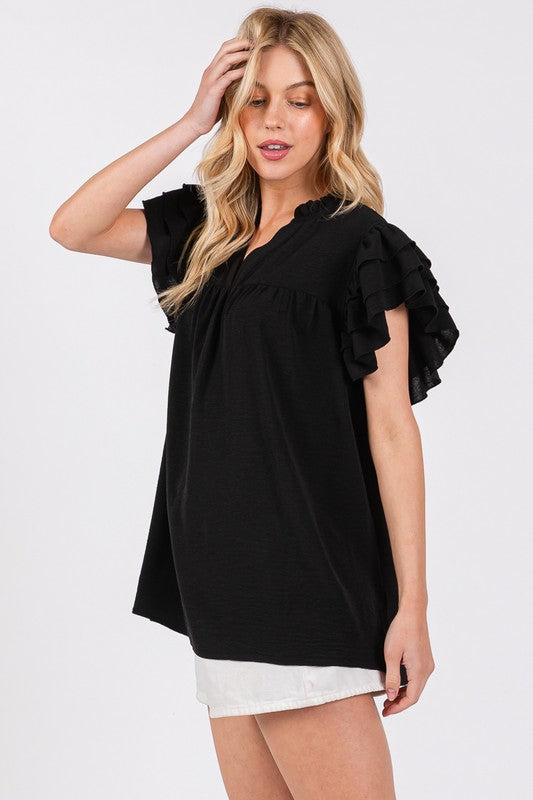 Airflow Ruffle Sleeve Top