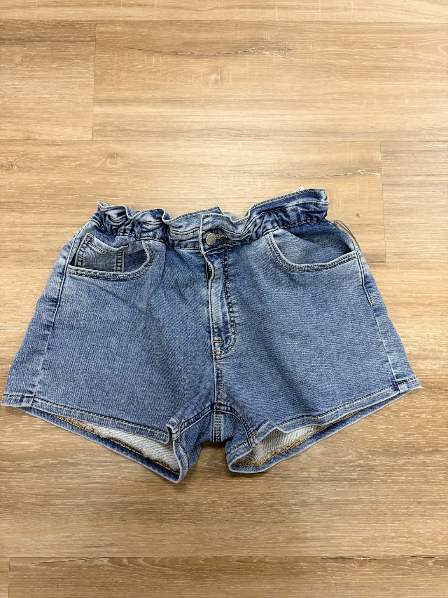 MARLY-Elastic Waist Jean Shorts