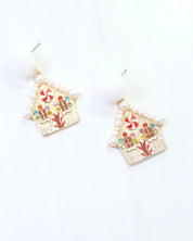 Jingle Gingerbread House Earring Gold