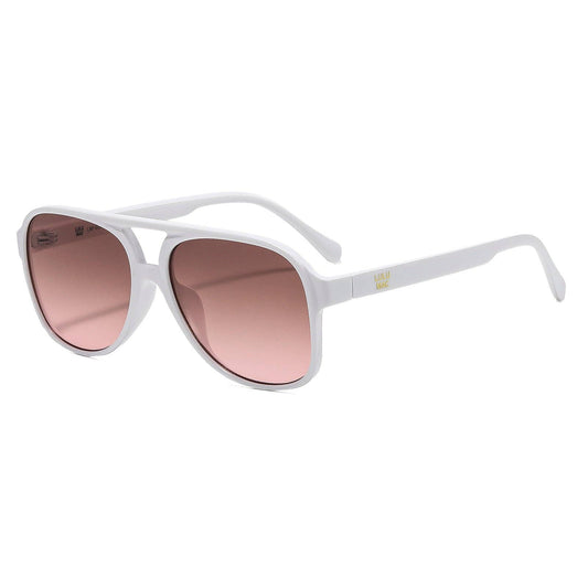 LULU MAC Paige White Sunglasses