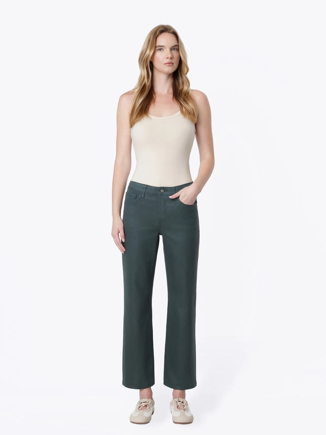COATED Crop Straight Jeans