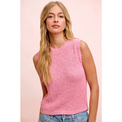 JESSIE- TEXTURED KNIT SLEEVELESS TOP