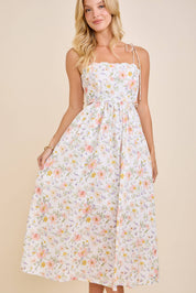 So Spring!- Scallop Edge  Floral Midi Dress