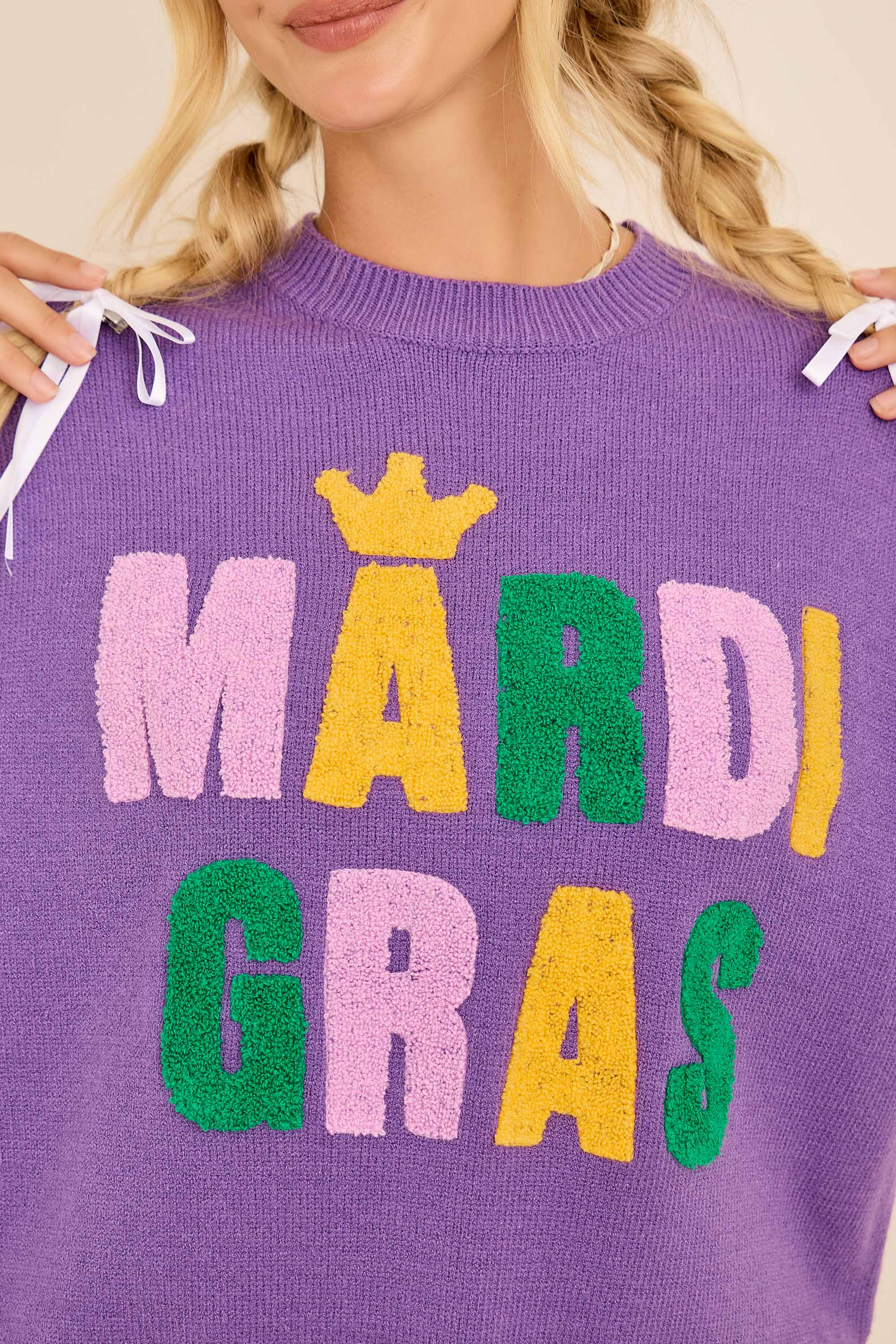 What time is it?- Mardi Gras  Sweater