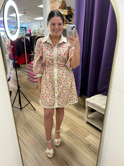 Vintage Garden- Floral print dress