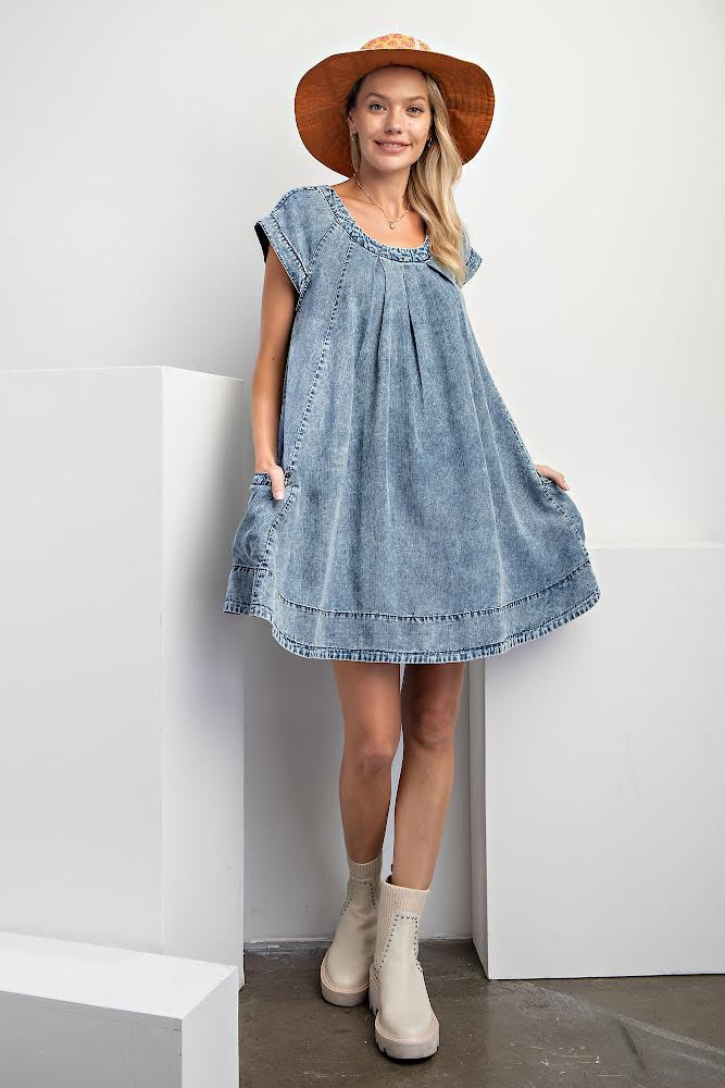 Washed Denim Dress