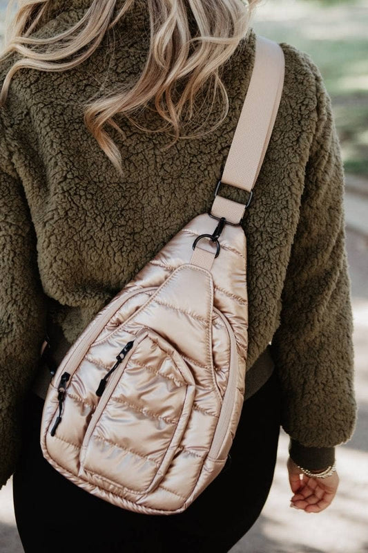 Champagne Metallic Wholesale Sling Bag Women