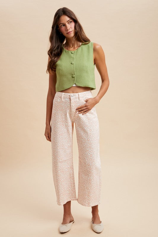 Frenchie- pink cheetah pants