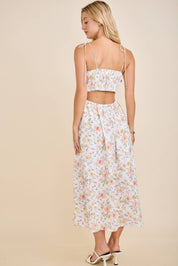 So Spring!- Scallop Edge  Floral Midi Dress
