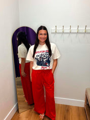Relaxed Polka Dot Wide Leg Pants
