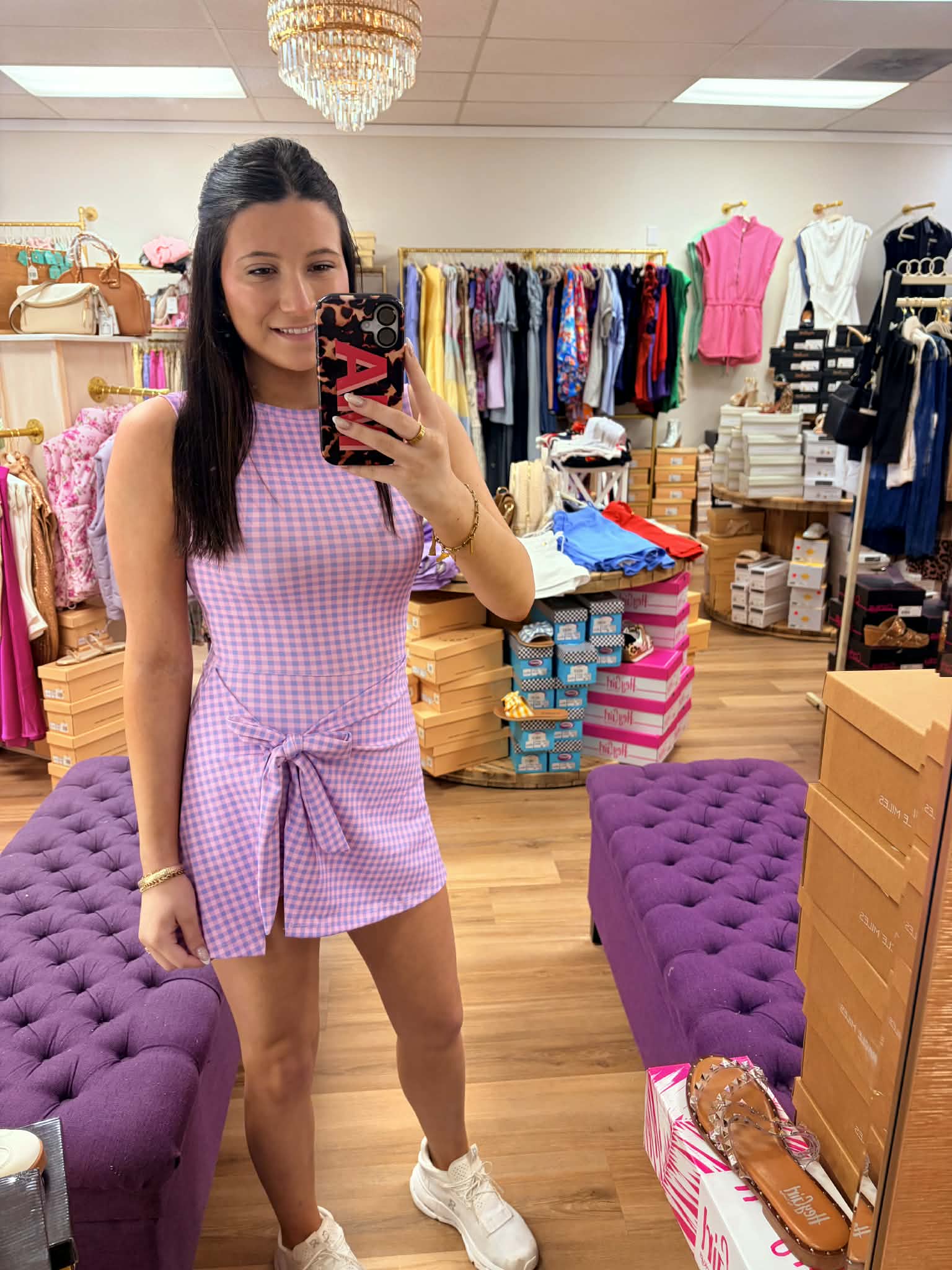 KIMBERLY- Tie Waist Romper Skort With Built in Shorts