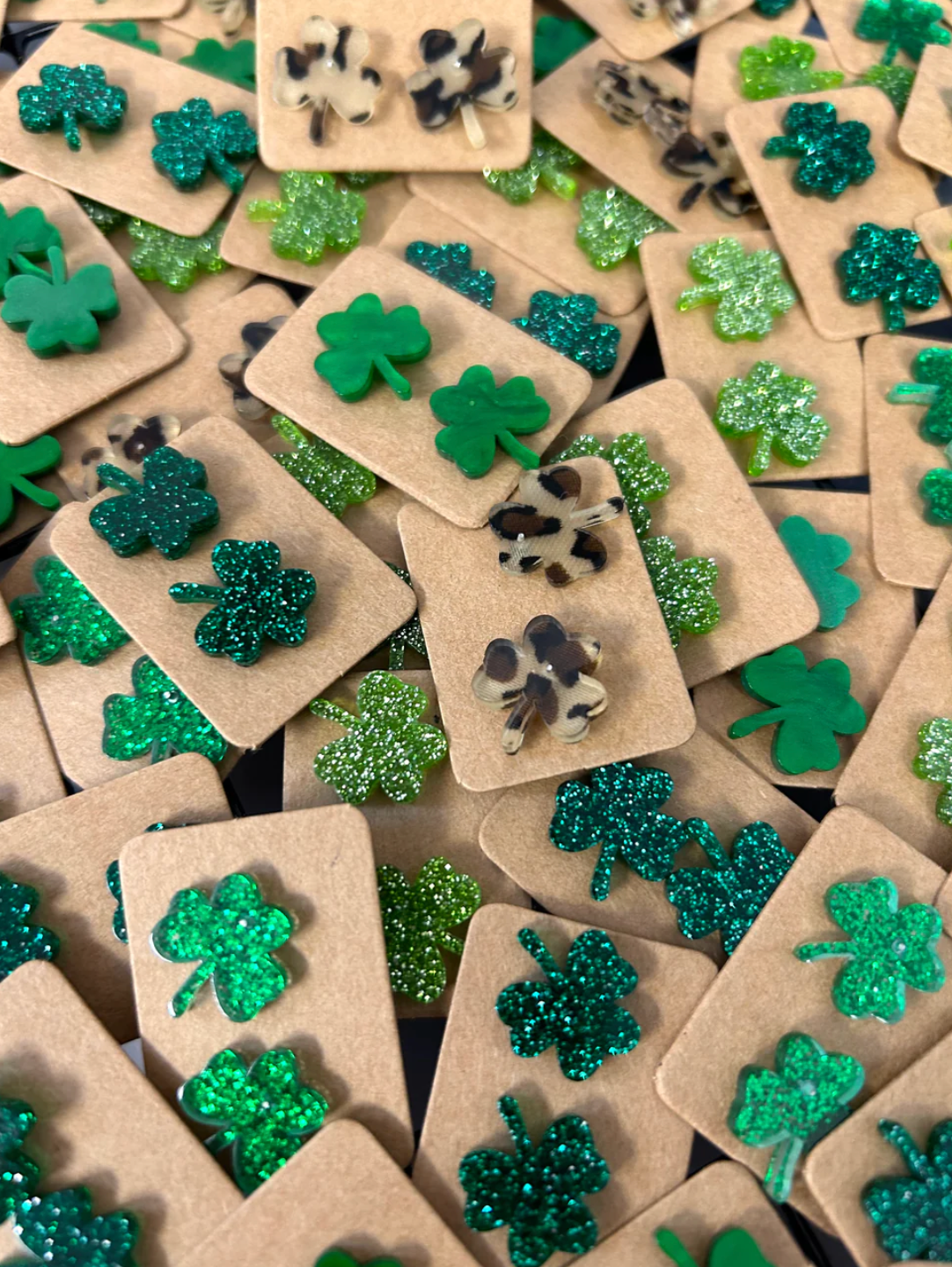🍀 OMG! Shamrock Acrylic Stud Earrings 🍀