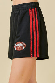 Game Day Sequin Foot Ball Shorts