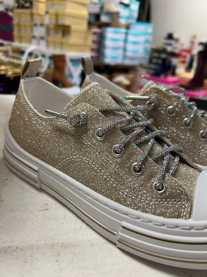 Aman Rhinestone Lace up Tennis