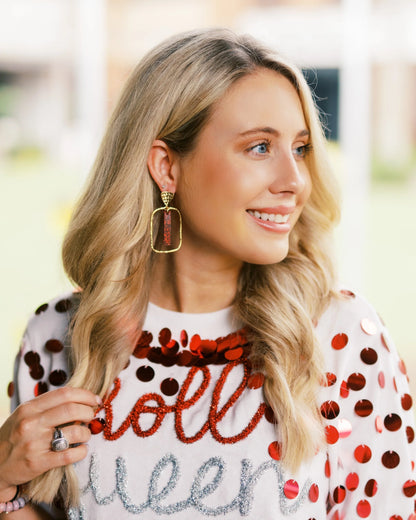 Taylor Shaye-Christmas Mirror Stick Hoops