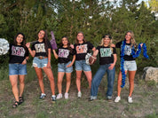 Funky Game Day Tee with Glitter Puff