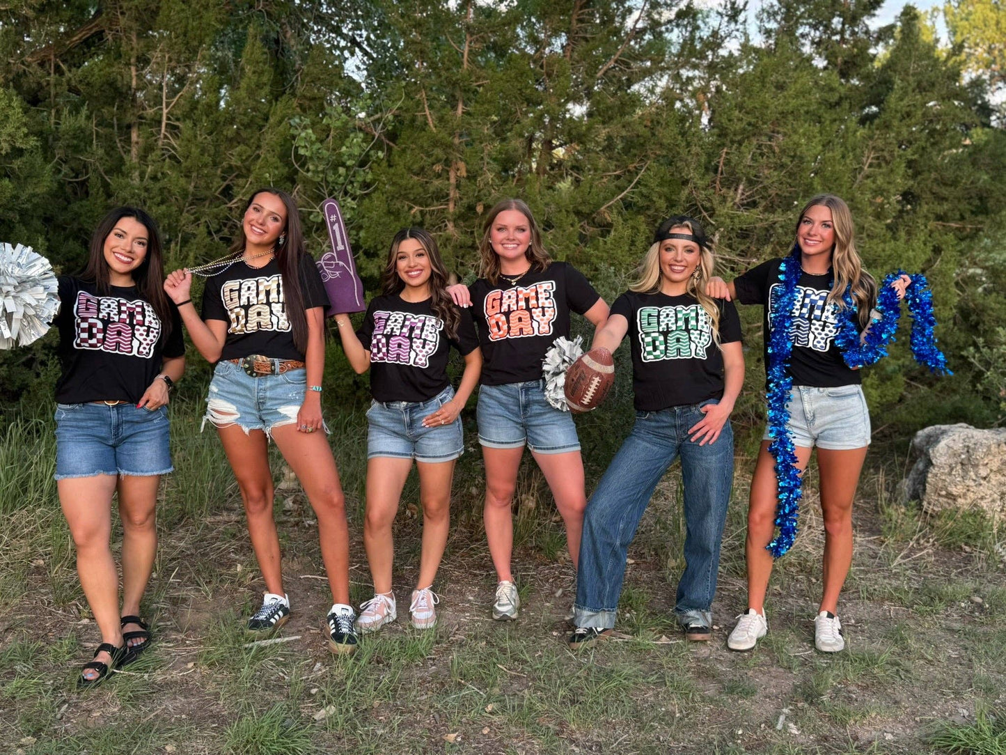 Funky Game Day Tee with Glitter Puff