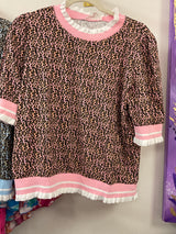 Sienna Ribbed Leopard Print Knit Top