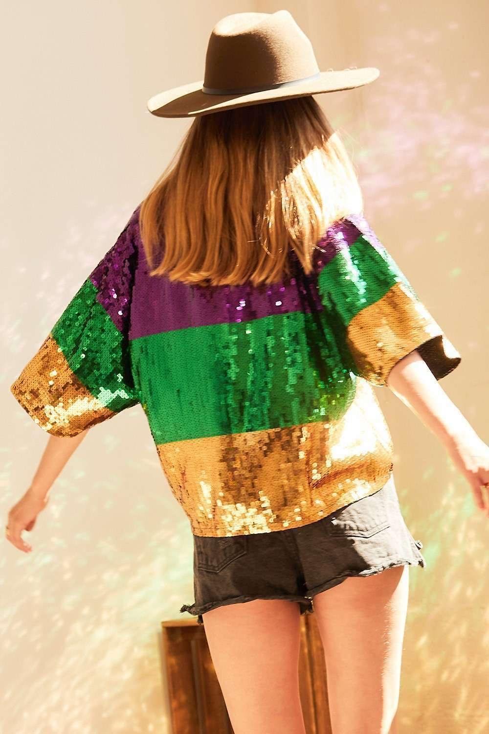 Mardi Gras Sequin Color Block