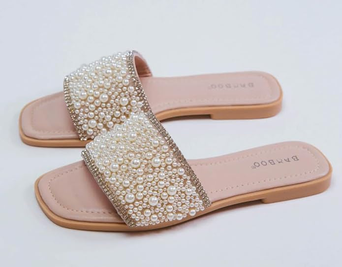 Hint Pearl and Rhinestone Slides - NUDE