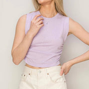 LSU Mono Tigers Ruched Tank-lavender